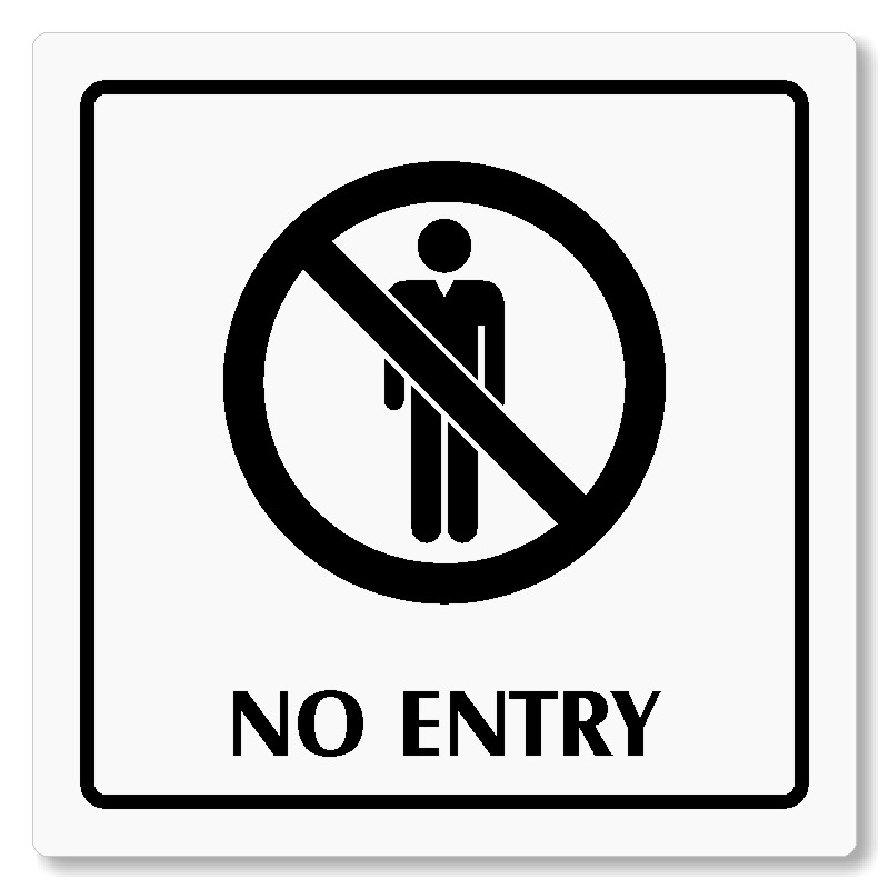 No entry, 148x148mm, bílá, Arizona
